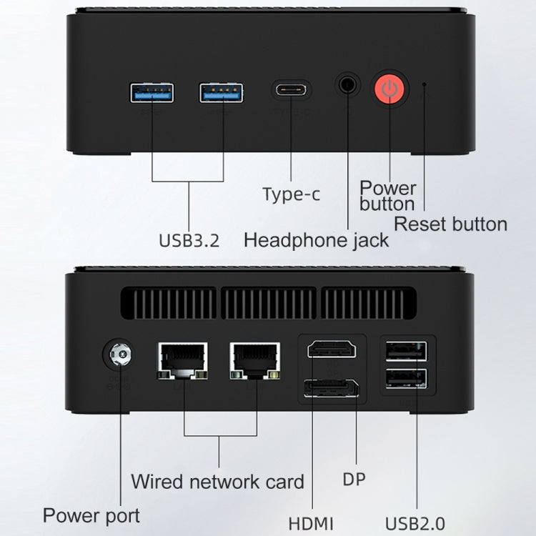 Jumper N100 Pro II Mini PC, Intel 12th Generation Alder Lake-N N100 Quad-core Dual RJ45, RAM: 8GB, ROM: 256GB, Jumper N100 Pro II