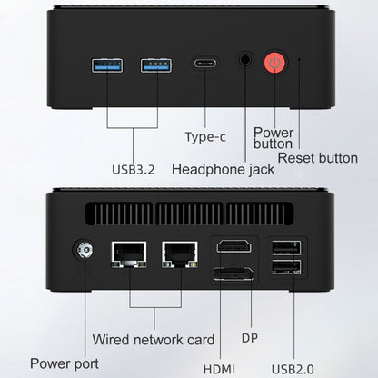 Jumper N100 Pro II Mini PC, Intel 12th Generation Alder Lake-N N100 Quad-core Dual RJ45, RAM: 8GB, ROM: 256GB, Jumper N100 Pro II