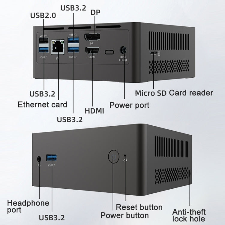 Jumper N305Hi Mini PC, Intel Alder Lake-N i3-N305 Octa-core 3.8GHz, RAM: 16GB, ROM: 512GB, Jumper N305Hi