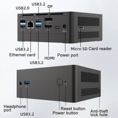 Jumper N305Hi Mini PC, Intel Alder Lake-N i3-N305 Octa-core 3.8GHz, RAM: 16GB, ROM: 512GB, Jumper N305Hi