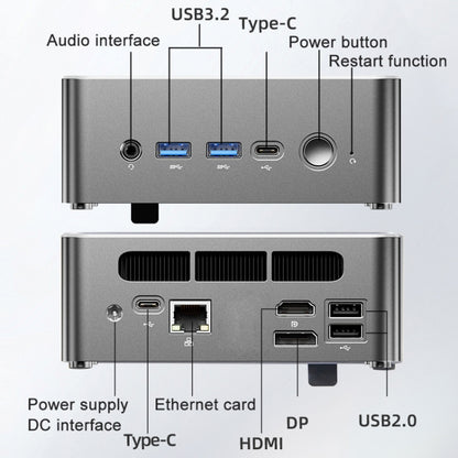 Jumper i5H Mini PC, Intel Alder Lake-N i5-12450H Octa-core 4.4GHz, RAM: 16GB, ROM: 512GB, Jumper i5H