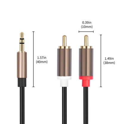 3.5mm Male to 2 RCA Male Audio Cable Amplifier Connector, 1m, 2m, 3m