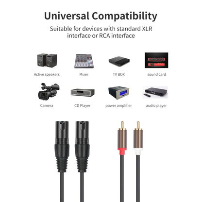 2 RCA Male to 2 XLR Male Audio Balance Cable, 1.5m, 3m
