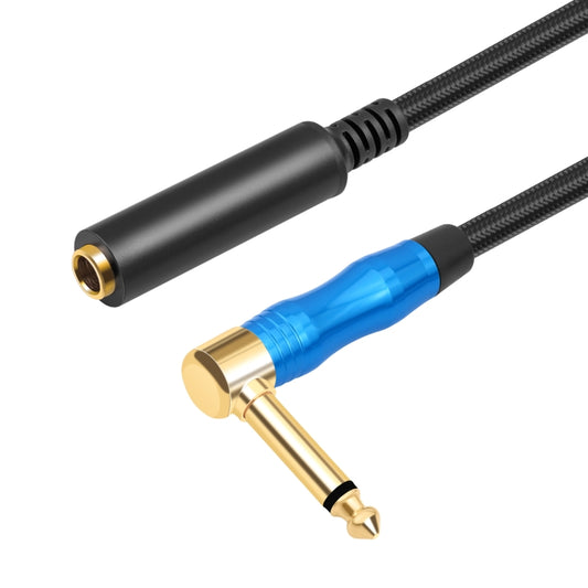 6.35mm 1/4 TRS Male Mono Elbow to Female Electric Guitar Audio Cable, 0.3m, 1m, 1.8m