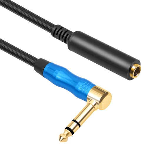 6.35mm 1/4 TRS Male Stereo Elbow to Female Electric Guitar Audio Cable, 0.3m, 1m, 1.8m