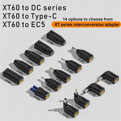 Interchange Adapter, XT-001 XT60 to 5525, XT-002 Type-C to XT60 20V, XT-003 XT60 to EC5, XT-004 XT60 to 7.9x0.9, XT-005 XT60 to 5.5x2.1, XT-006 XT60 to 7.9x0.9, XT-007 XT60 to 7.4x0.6, XT-008 XT60 to 5.5x2.5, XT-009 XT60 Male to XT60 Male...