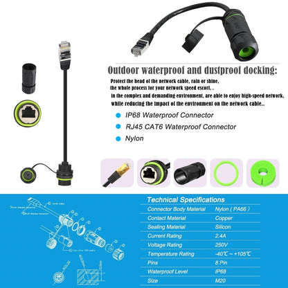 RJ45 8P8C Male to Female IP68 CAT6 Ethernet Connector, CAT6 Ethernet Connector