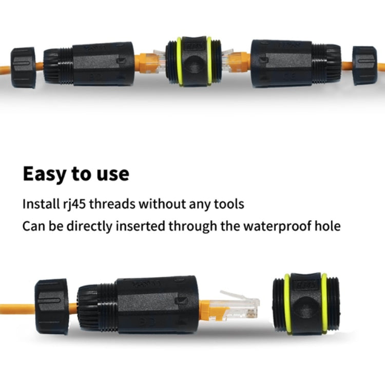 IP68 Waterproof Cat7 RJ45 Shielded Pure Copper Ethernet Coupler, Cat7 Ethernet Coupler