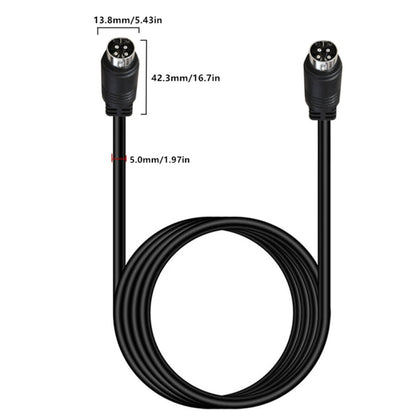 MD DIN 4 Pin Male to Male AC/DC Power Audio Adapter Cable, 0.5m, 1m, 1.5m, 3m, 5m