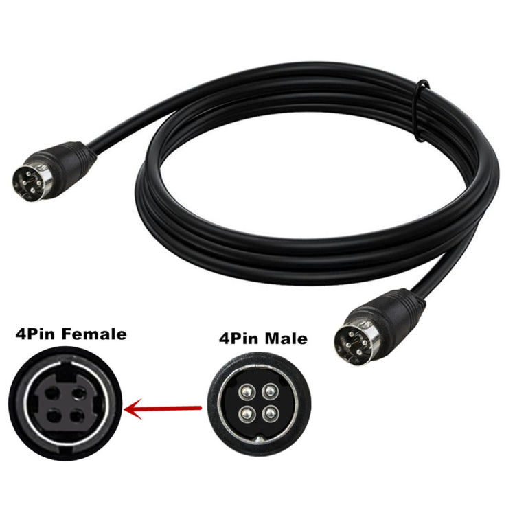 MD DIN 4 Pin Male to Male AC/DC Power Audio Adapter Cable, 0.5m, 1m, 1.5m, 3m, 5m