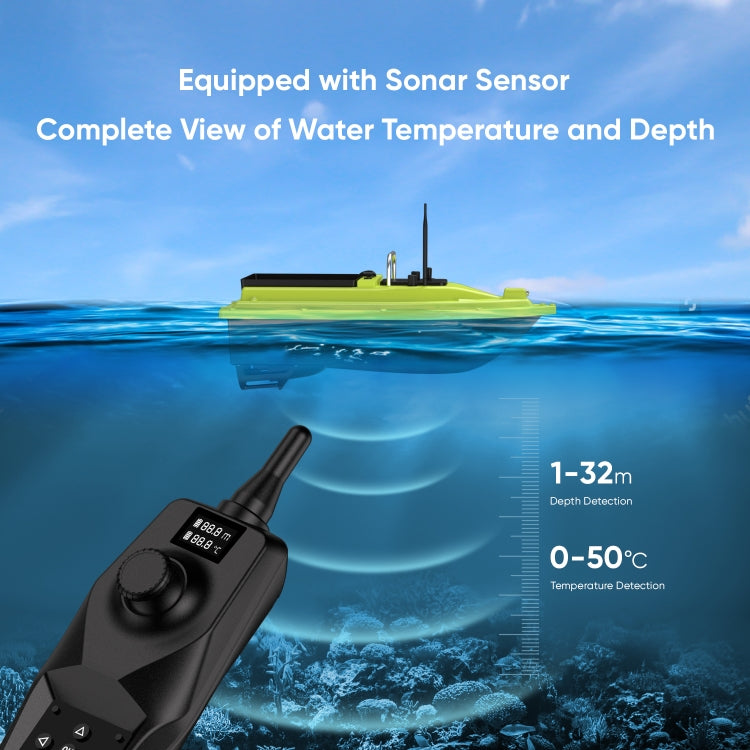 D36 Smart Remote Control Single Compartment Fishing Boat with Sonar Sensor, EU Plug, US Plug, UK Plug