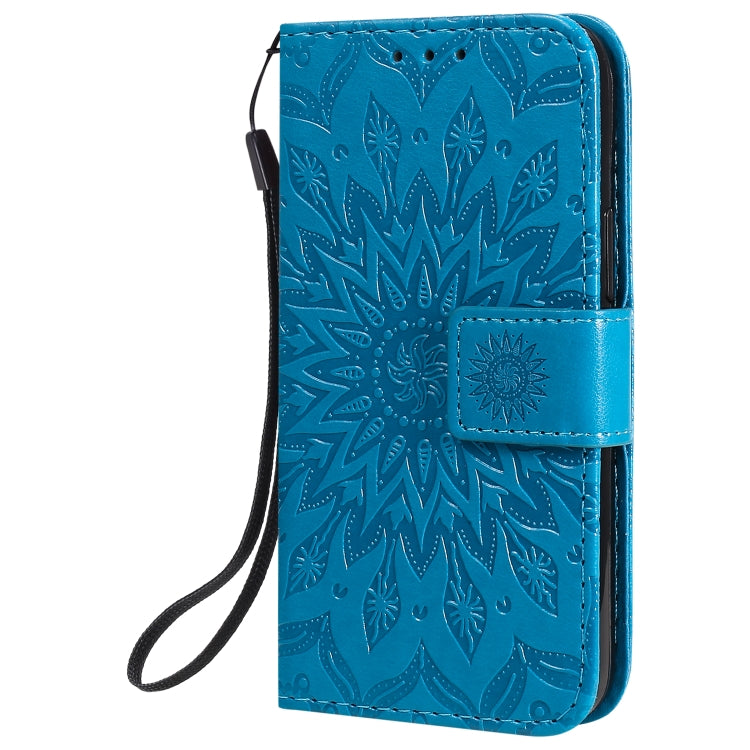Pressed Printing Sunflower Pattern Horizontal Flip PU Leather Case Holder & Card Slots & Wallet & Lanyard, For iPhone 12 mini, For iPhone 12 / 12 Pro, For iPhone 12 Pro Max, For LG G9, For LG K41S & K51S, For LG K50S