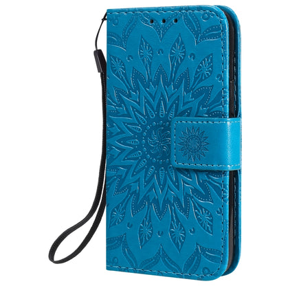 Pressed Printing Sunflower Pattern Horizontal Flip PU Leather Case Holder & Card Slots & Wallet & Lanyard, For iPhone 12 mini, For iPhone 12 / 12 Pro, For iPhone 12 Pro Max, For LG G9, For LG K41S & K51S, For LG K50S