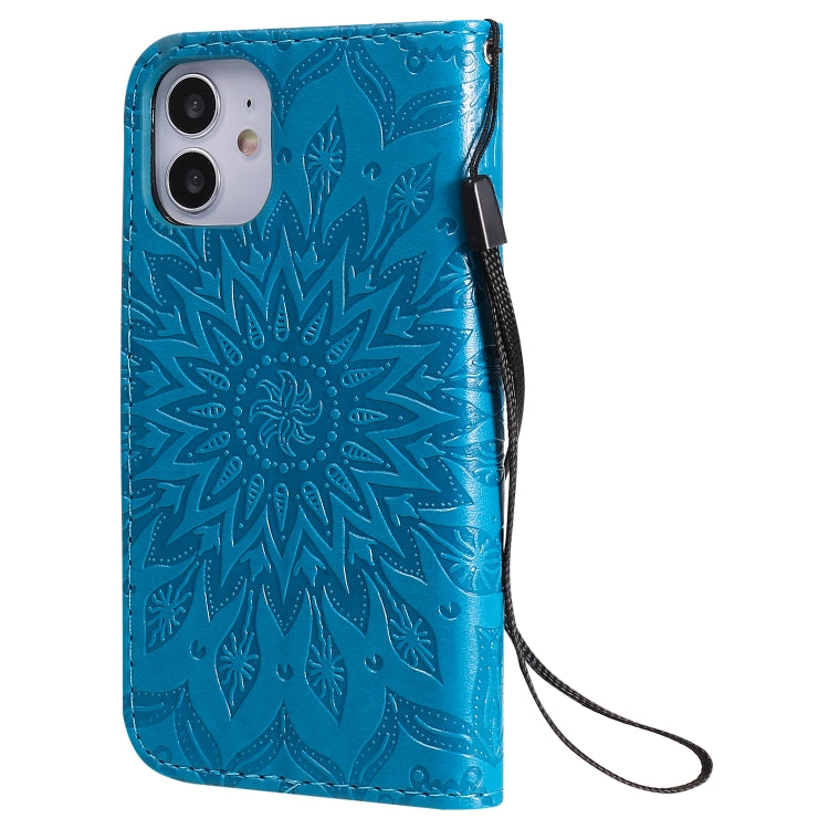 Pressed Printing Sunflower Pattern Horizontal Flip PU Leather Case Holder & Card Slots & Wallet & Lanyard, For iPhone 12 mini, For iPhone 12 / 12 Pro, For iPhone 12 Pro Max, For LG G9, For LG K41S & K51S, For LG K50S