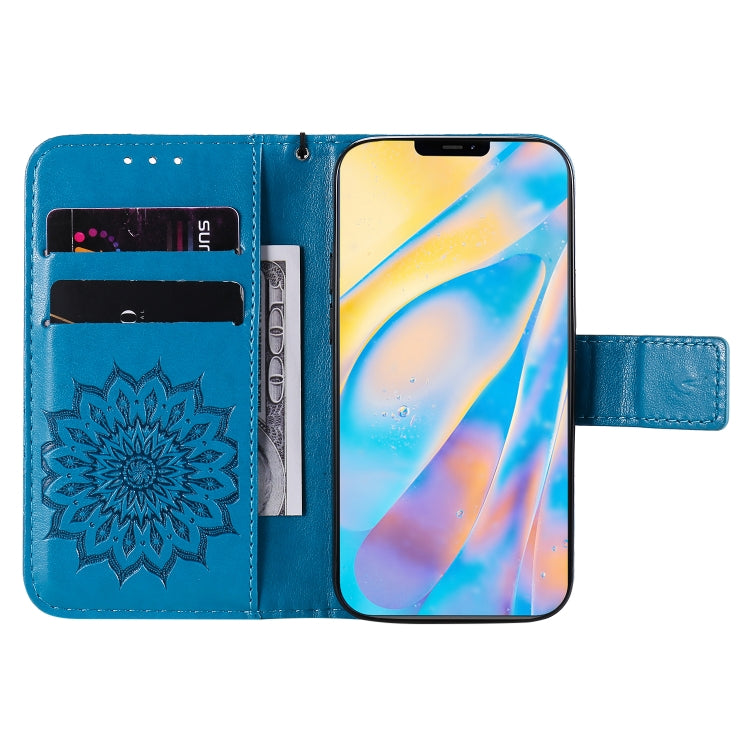 Pressed Printing Sunflower Pattern Horizontal Flip PU Leather Case Holder & Card Slots & Wallet & Lanyard, For iPhone 12 mini, For iPhone 12 / 12 Pro, For iPhone 12 Pro Max, For LG G9, For LG K41S & K51S, For LG K50S