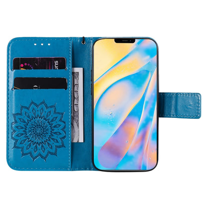 Pressed Printing Sunflower Pattern Horizontal Flip PU Leather Case Holder & Card Slots & Wallet & Lanyard, For iPhone 12 mini, For iPhone 12 / 12 Pro, For iPhone 12 Pro Max, For LG G9, For LG K41S & K51S, For LG K50S