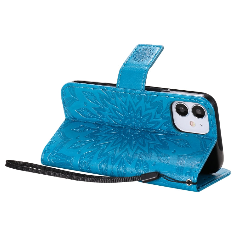 Pressed Printing Sunflower Pattern Horizontal Flip PU Leather Case Holder & Card Slots & Wallet & Lanyard, For iPhone 12 mini, For iPhone 12 / 12 Pro, For iPhone 12 Pro Max, For LG G9, For LG K41S & K51S, For LG K50S