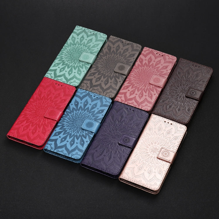 Pressed Printing Sunflower Pattern Horizontal Flip PU Leather Case Holder & Card Slots & Wallet & Lanyard, For iPhone 12 mini, For iPhone 12 / 12 Pro, For iPhone 12 Pro Max, For LG G9, For LG K41S & K51S, For LG K50S
