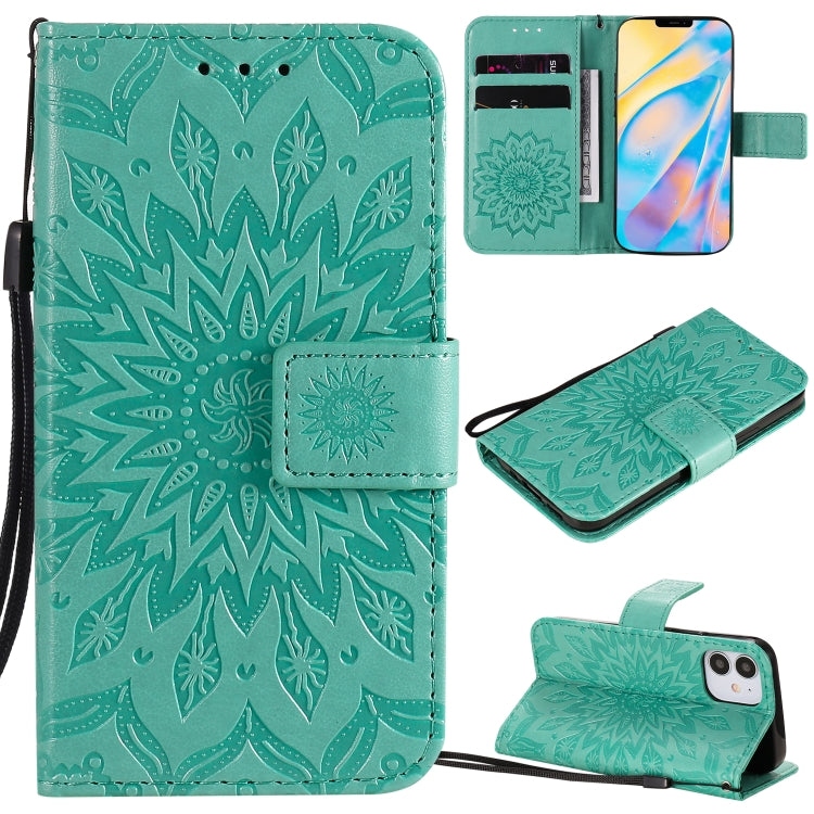 Pressed Printing Sunflower Pattern Horizontal Flip PU Leather Case Holder & Card Slots & Wallet & Lanyard, For iPhone 12 mini, For iPhone 12 / 12 Pro, For iPhone 12 Pro Max, For LG G9, For LG K41S & K51S, For LG K50S