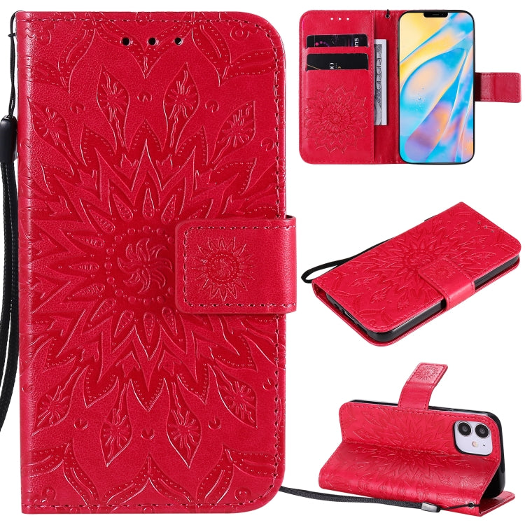 Pressed Printing Sunflower Pattern Horizontal Flip PU Leather Case Holder & Card Slots & Wallet & Lanyard, For iPhone 12 mini, For iPhone 12 / 12 Pro, For iPhone 12 Pro Max, For LG G9, For LG K41S & K51S, For LG K50S