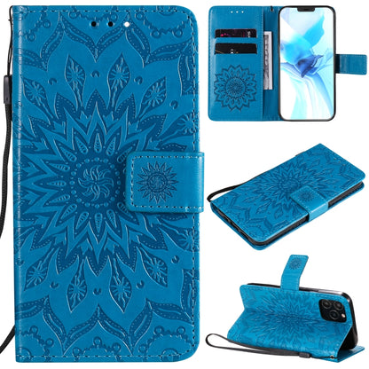 Pressed Printing Sunflower Pattern Horizontal Flip PU Leather Case Holder & Card Slots & Wallet & Lanyard, For iPhone 12 mini, For iPhone 12 / 12 Pro, For iPhone 12 Pro Max, For LG G9, For LG K41S & K51S, For LG K50S