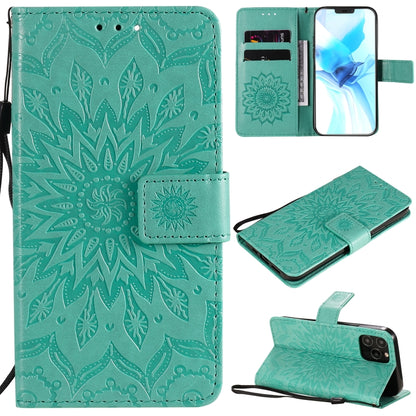 Pressed Printing Sunflower Pattern Horizontal Flip PU Leather Case Holder & Card Slots & Wallet & Lanyard, For iPhone 12 mini, For iPhone 12 / 12 Pro, For iPhone 12 Pro Max, For LG G9, For LG K41S & K51S, For LG K50S