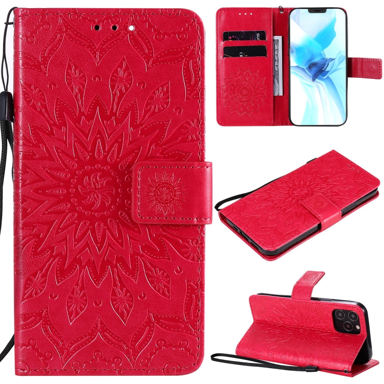 Pressed Printing Sunflower Pattern Horizontal Flip PU Leather Case Holder & Card Slots & Wallet & Lanyard, For iPhone 12 mini, For iPhone 12 / 12 Pro, For iPhone 12 Pro Max, For LG G9, For LG K41S & K51S, For LG K50S