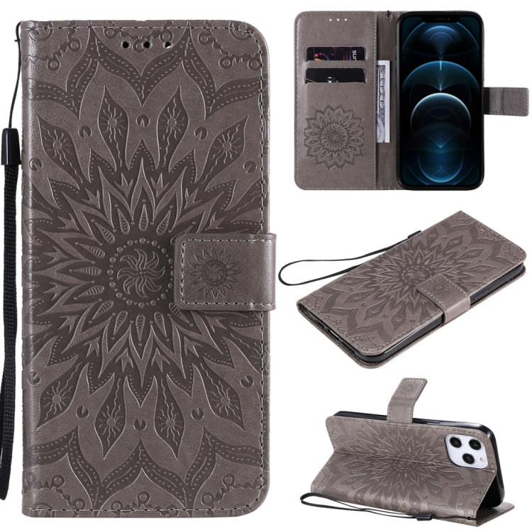 Pressed Printing Sunflower Pattern Horizontal Flip PU Leather Case Holder & Card Slots & Wallet & Lanyard, For iPhone 12 mini, For iPhone 12 / 12 Pro, For iPhone 12 Pro Max, For LG G9, For LG K41S & K51S, For LG K50S