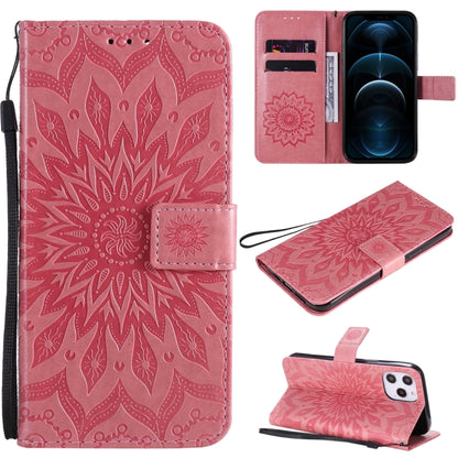 Pressed Printing Sunflower Pattern Horizontal Flip PU Leather Case Holder & Card Slots & Wallet & Lanyard, For iPhone 12 mini, For iPhone 12 / 12 Pro, For iPhone 12 Pro Max, For LG G9, For LG K41S & K51S, For LG K50S