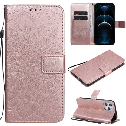 Pressed Printing Sunflower Pattern Horizontal Flip PU Leather Case Holder & Card Slots & Wallet & Lanyard, For iPhone 12 mini, For iPhone 12 / 12 Pro, For iPhone 12 Pro Max, For LG G9, For LG K41S & K51S, For LG K50S
