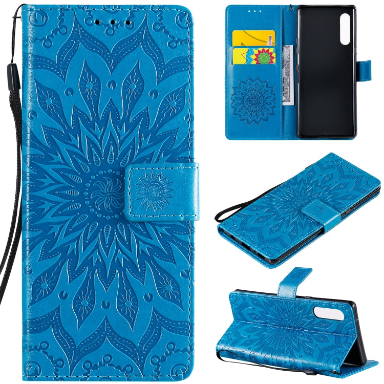 Pressed Printing Sunflower Pattern Horizontal Flip PU Leather Case Holder & Card Slots & Wallet & Lanyard, For iPhone 12 mini, For iPhone 12 / 12 Pro, For iPhone 12 Pro Max, For LG G9, For LG K41S & K51S, For LG K50S