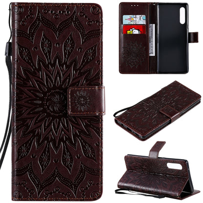Pressed Printing Sunflower Pattern Horizontal Flip PU Leather Case Holder & Card Slots & Wallet & Lanyard, For iPhone 12 mini, For iPhone 12 / 12 Pro, For iPhone 12 Pro Max, For LG G9, For LG K41S & K51S, For LG K50S