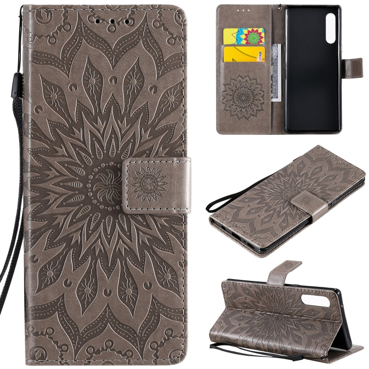Pressed Printing Sunflower Pattern Horizontal Flip PU Leather Case Holder & Card Slots & Wallet & Lanyard, For iPhone 12 mini, For iPhone 12 / 12 Pro, For iPhone 12 Pro Max, For LG G9, For LG K41S & K51S, For LG K50S