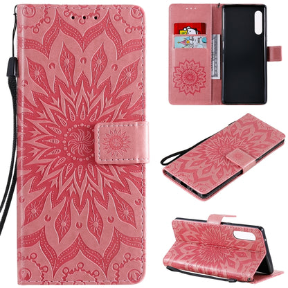 Pressed Printing Sunflower Pattern Horizontal Flip PU Leather Case Holder & Card Slots & Wallet & Lanyard, For iPhone 12 mini, For iPhone 12 / 12 Pro, For iPhone 12 Pro Max, For LG G9, For LG K41S & K51S, For LG K50S