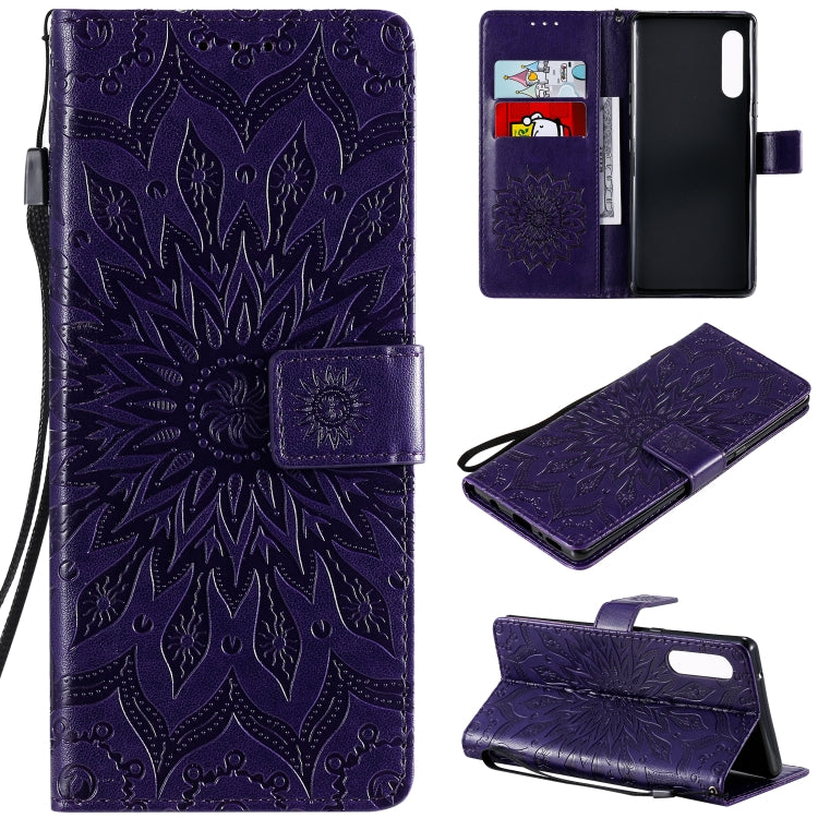 Pressed Printing Sunflower Pattern Horizontal Flip PU Leather Case Holder & Card Slots & Wallet & Lanyard, For iPhone 12 mini, For iPhone 12 / 12 Pro, For iPhone 12 Pro Max, For LG G9, For LG K41S & K51S, For LG K50S
