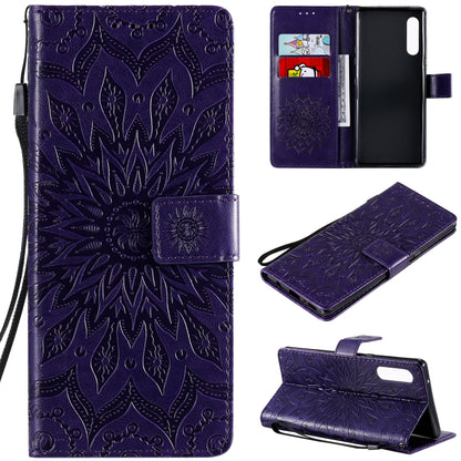 Pressed Printing Sunflower Pattern Horizontal Flip PU Leather Case Holder & Card Slots & Wallet & Lanyard, For iPhone 12 mini, For iPhone 12 / 12 Pro, For iPhone 12 Pro Max, For LG G9, For LG K41S & K51S, For LG K50S