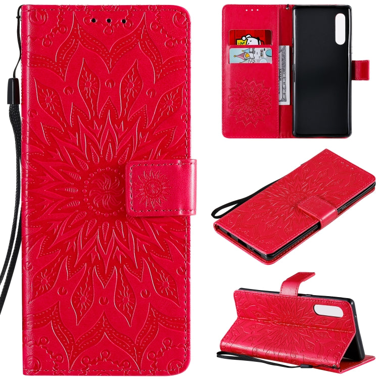 Pressed Printing Sunflower Pattern Horizontal Flip PU Leather Case Holder & Card Slots & Wallet & Lanyard, For iPhone 12 mini, For iPhone 12 / 12 Pro, For iPhone 12 Pro Max, For LG G9, For LG K41S & K51S, For LG K50S