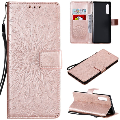 Pressed Printing Sunflower Pattern Horizontal Flip PU Leather Case Holder & Card Slots & Wallet & Lanyard, For iPhone 12 mini, For iPhone 12 / 12 Pro, For iPhone 12 Pro Max, For LG G9, For LG K41S & K51S, For LG K50S