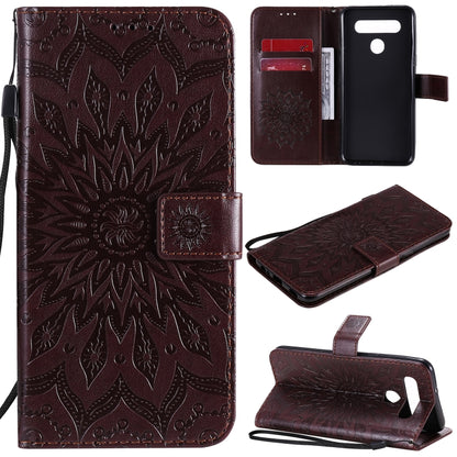 Pressed Printing Sunflower Pattern Horizontal Flip PU Leather Case Holder & Card Slots & Wallet & Lanyard, For iPhone 12 mini, For iPhone 12 / 12 Pro, For iPhone 12 Pro Max, For LG G9, For LG K41S & K51S, For LG K50S