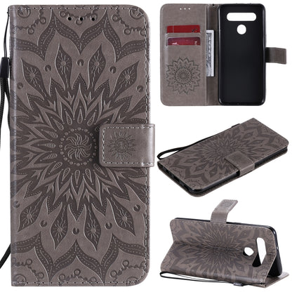 Pressed Printing Sunflower Pattern Horizontal Flip PU Leather Case Holder & Card Slots & Wallet & Lanyard, For iPhone 12 mini, For iPhone 12 / 12 Pro, For iPhone 12 Pro Max, For LG G9, For LG K41S & K51S, For LG K50S