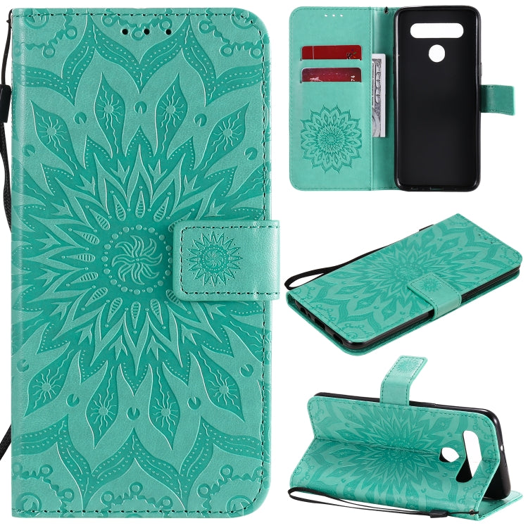 Pressed Printing Sunflower Pattern Horizontal Flip PU Leather Case Holder & Card Slots & Wallet & Lanyard, For iPhone 12 mini, For iPhone 12 / 12 Pro, For iPhone 12 Pro Max, For LG G9, For LG K41S & K51S, For LG K50S