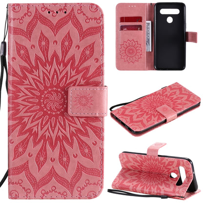 Pressed Printing Sunflower Pattern Horizontal Flip PU Leather Case Holder & Card Slots & Wallet & Lanyard, For iPhone 12 mini, For iPhone 12 / 12 Pro, For iPhone 12 Pro Max, For LG G9, For LG K41S & K51S, For LG K50S