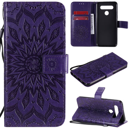 Pressed Printing Sunflower Pattern Horizontal Flip PU Leather Case Holder & Card Slots & Wallet & Lanyard, For iPhone 12 mini, For iPhone 12 / 12 Pro, For iPhone 12 Pro Max, For LG G9, For LG K41S & K51S, For LG K50S