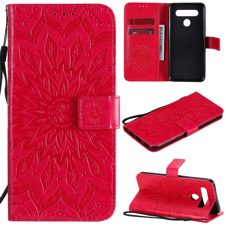 Pressed Printing Sunflower Pattern Horizontal Flip PU Leather Case Holder & Card Slots & Wallet & Lanyard, For iPhone 12 mini, For iPhone 12 / 12 Pro, For iPhone 12 Pro Max, For LG G9, For LG K41S & K51S, For LG K50S