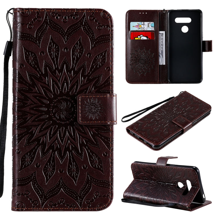 Pressed Printing Sunflower Pattern Horizontal Flip PU Leather Case Holder & Card Slots & Wallet & Lanyard, For iPhone 12 mini, For iPhone 12 / 12 Pro, For iPhone 12 Pro Max, For LG G9, For LG K41S & K51S, For LG K50S