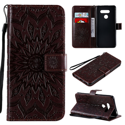 Pressed Printing Sunflower Pattern Horizontal Flip PU Leather Case Holder & Card Slots & Wallet & Lanyard, For iPhone 12 mini, For iPhone 12 / 12 Pro, For iPhone 12 Pro Max, For LG G9, For LG K41S & K51S, For LG K50S