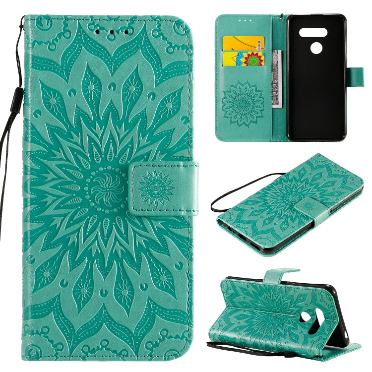 Pressed Printing Sunflower Pattern Horizontal Flip PU Leather Case Holder & Card Slots & Wallet & Lanyard, For iPhone 12 mini, For iPhone 12 / 12 Pro, For iPhone 12 Pro Max, For LG G9, For LG K41S & K51S, For LG K50S