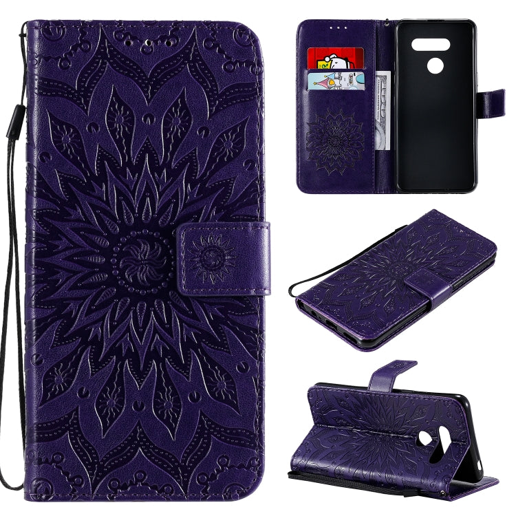 Pressed Printing Sunflower Pattern Horizontal Flip PU Leather Case Holder & Card Slots & Wallet & Lanyard, For iPhone 12 mini, For iPhone 12 / 12 Pro, For iPhone 12 Pro Max, For LG G9, For LG K41S & K51S, For LG K50S