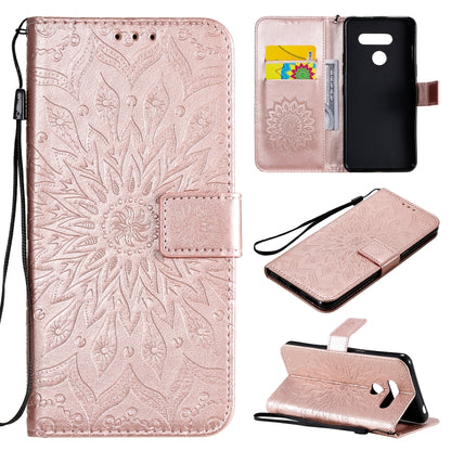 Pressed Printing Sunflower Pattern Horizontal Flip PU Leather Case Holder & Card Slots & Wallet & Lanyard, For iPhone 12 mini, For iPhone 12 / 12 Pro, For iPhone 12 Pro Max, For LG G9, For LG K41S & K51S, For LG K50S