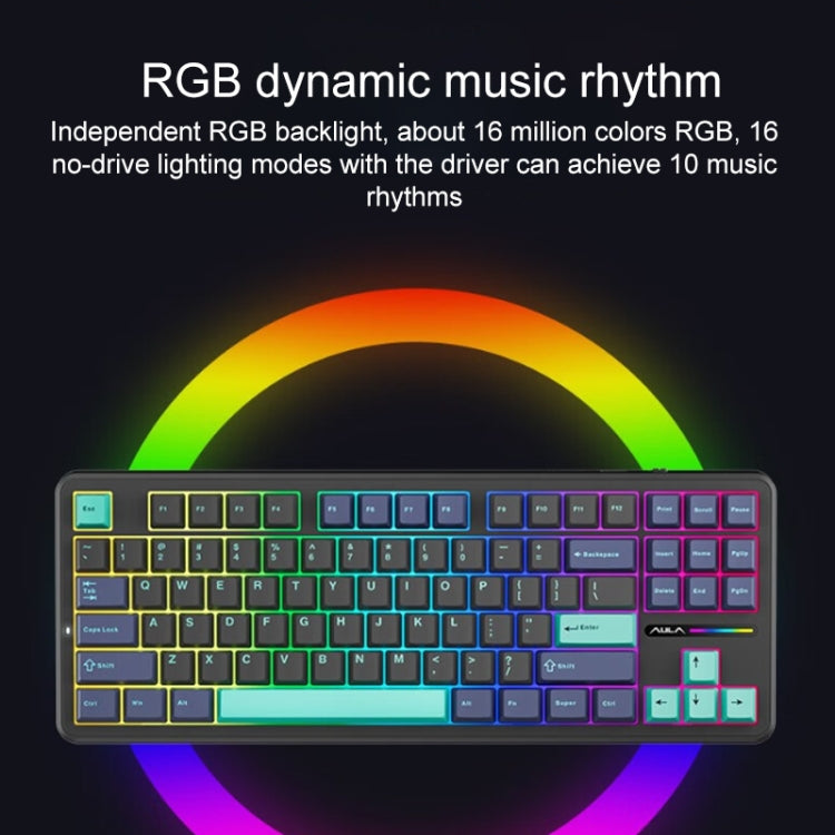 AULA F87 Pro 87 Keys Wired/2.4G/Bluetooth Three Model Customized RGB Mechanical Keyboard